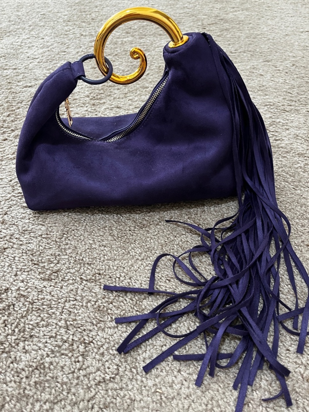 Purple Faux Suede Bag